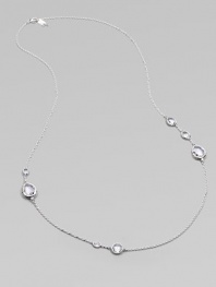 Brilliant, faceted clear quartz stones in various shapes and sizes on a beautiful sterling silver link chain. Clear quartzSterling silverLength, about 33Lobster clasp closureImported 