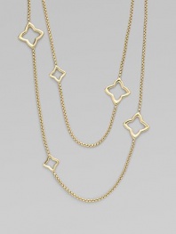 From the Quatrefoil Collection. A long, elegant chain of 18k yellow gold accented with geometrical shapes.18k yellow gold Length, about 42 Lobster clasp Imported