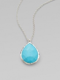 From the Rock Candy Collection. A faceted teardrop of vivid turquoise, set in polished sterling silver on a silver chain.Turquoise Sterling silver Adjustable chain length, about 16-18 Pendant, about 1L Lobster clasp Imported