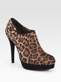 EXCLUSIVELY AT SAKS.COM. Leopard-print hair calf in a modern platform style with comfort insoles.Covered heel, 3½ (90mm) Covered platform, ½ (15mm) Compares to a 3 heel (75mm) Side tab detail Pull-on style Side goring Leather lining and sole Comfort insole Made in Spain