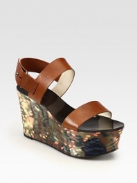 Lustrous silk wedge in a lovely watercolor print, topped with smooth leather straps and an adjustable slingback. Silk-covered wedge, 3½ (90mm)Silk-covered platform, 2 (50mm)Compares to a 1½ heel (40mm)Leather upperLeather liningRubber soleImportedOUR FIT MODEL RECOMMENDS ordering true size. 