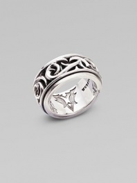 A carved thorn motif enlivens pure sterling silver. Sterling silver About 1 diam. Imported 