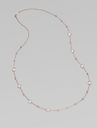 From the Rock Candy Collection. Circles of faceted clear quartz shimmer on an 18k gold and sterling silver chain finished in 18k rose goldplating.Clear quartz 18k gold and sterling silver with 18k rose goldplating Length, about 37 Lobster clasp Imported