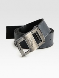 Italian calfskin leather with a signature engraved-logo buckle.LeatherAbout 1¼ wideMade in Italy
