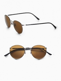 Small-frame metal sunglasses take a fresh approach to a cool vintage look. UV400 lens Made in Italy 