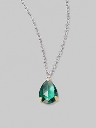 From the La Petite Collection. A vibrant green quartz teardrop pendant on a simple sterling silver chain.Green quartz 18K gold Sterling silver Length, about 17 Lobster clasp closure Imported 