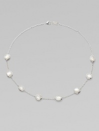 From the Scultura Collection. Especially feminine mother-of-pearl cabochons on a delicate sterling silver chain.Mother-of-pearl Sterling silver Length, 16-18 Lobster clasp Imported