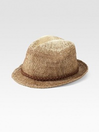 A classic natural straw fedora with contrasting check trim. Check trimStrawHand washImported