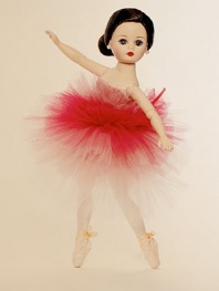 Adapted from American Ballet Theatre's production of The Nutcracker, this graceful ballerina is dressed for the lovely Waltz of the Flowers section.10 cloth dollDressed in a short, layered tulle tutu and satin toe shoesRecommended for ages 3 and upImported