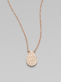 A delicate style with a dazzling teardrop pendant in 18k rose gold. Diamonds, .11 tcw18k rose goldLength, about 15 to 16½; adjustablePendant size, about ½Lobster clasp closureImported 