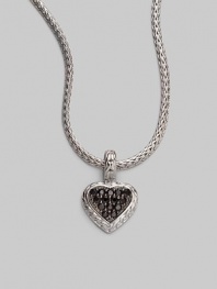 From the Classic Chain Collection. A black sapphire pavé heart dangles from a signature sterling silver chain.Black sapphire Sterling silver Rhodium Length, about 18 Pendant length, about ¾ Pendant width, about ½ Lobster clasp closure Made in Bali 