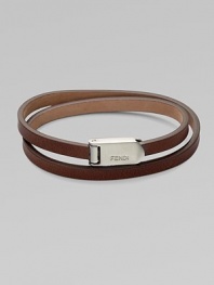 EXCLUSIVELY AT SAKS. A traditional wrap style of fine leather joined together by a logo-engraved metal clasp.Metal/leatherDiameter, about 14Made in Italy