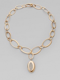 From the Capri Plus Collection. The dazzle of diamonds in a shapely pendant joins the warm glow of 18k rose gold in this elegant oval link design.Diamonds, .75 tcw 18k rose gold Length, about 16 Pendant length, about 1 Lobster clasp Made in Italy