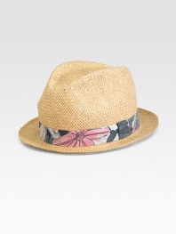 Classic sculpted and woven straw design destined to be a warm-weather favorite.StrawFabric bandMade in Italy
