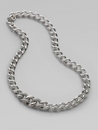 From the Chain Collection. this substantial design pairs graduated sterling silver links with twisted cable accents.Sterling silver Length, about 22 Hidden spring clip clasp Imported 