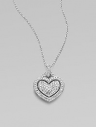 EXCLUSIVELY AT SAKS. A double sided heart pendant set in a crystal pavé.Crystal Rhodium plated Length, about 16 with 2 extender Lobster clasp closure Imported 