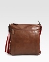 Smooth leather crossbody bag with ample zip pockets, ideal for the gentleman on-the-go.Zip closureAdjustable shoulder strapExterior, interior zip pocketsFully lined13W x 14H x 2½DMade in Switzerland