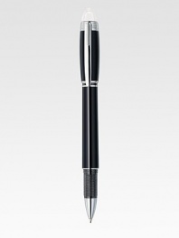 From the Origin Collection, this Fineliner with spring mechanism is set in sterling silver with black resin barrel and cap.FinelinerResin with embossed logo emblemPlatinum-plated clipUses Fineliner and Rollerball refillsAbout 5½ longMade in Germany