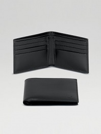 Vitello Classico basic wallet. Six card slots and two bill compartments Made in Italy 3¾ X 4¼ 