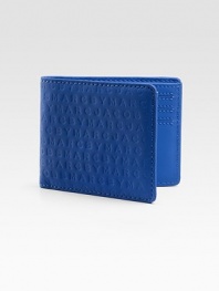 A bright and sporty essential with signature logo detail.One bill compartmentSix card slots4½ X 3Imported