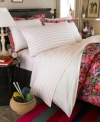 Show off your creative streaks. The Midnight sheet set features a subtle light pink stripe that counters the bright blossom print on the comforter and shams with a hint of ladylike style. (Clearance)
