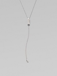 A dazzling, delicate design with a diamond accented link and ball chain strand in 18k white gold. Diamonds, .19 tcw18k white goldLength, about 25½Slip-on styleMade in Italy