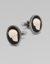 Brass design finished with cameo-style skull detail.Brass½ x ¾Imported