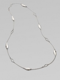 From the Palu Kapal Collection. A slender strand of sterling silver with textured leaf stations.Sterling silverLength, about 36Lobster claspMade in Bali