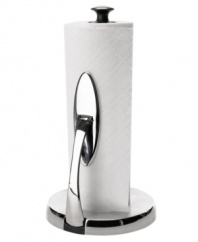 A sink-side necessity, this sleek paper towel holder from OXO is ingeniously designed to let you tear off a single piece without unraveling more than you need. The secret is in the spring-activated arm that holds the roll securely, ensuring simple, one-handed tearing. Limited lifetime warranty.