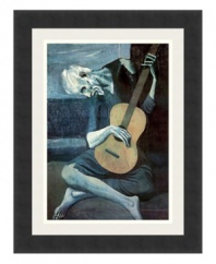 A deep sense of loss and melancholy suggested by the musician's dejected stance and ragged attire set a contemplative mood. A relic from Picasso's Blue Period, The Old Guitarist features fine brush strokes in shades of midnight.