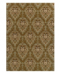 Intricate florals blossom with unsurpassed beauty on a lush green background. This area rug from Sphinx is meticulously styled in pure Axminster wool, machine made to maintain the luxurious softness and exquisite texture of the finest museum-quality rugs.