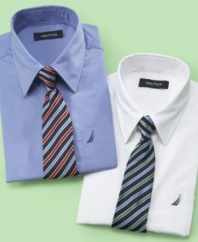 This stylish two-piece set takes the guesswork out of spiffing up and they're great for school uniforms as well!