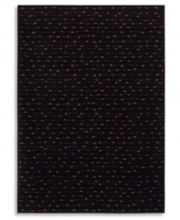 This soft, texturally interesting area rug from Karastan adorns your floor with an organic stripe pattern that suggests the look of beads strung across a bold black field. Ideal for any decor, made from 100% premium worsted 2-ply wool for a soft hand and long-lasting wear.