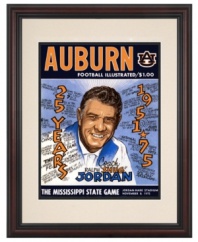 The game ended in a tie but was a big loss for Auburn, with the retirement of longtime Coach Shug Jordan. Pay homage to this college football legend with beautifully restored program art from the team's 1975 matchup against Mississippi State.
