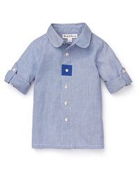 Pearls & Popcorn Infant Boys' Riviera Stripe Shirt - Sizes 3-36 Months
