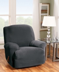 Fresh. Modern. Versatile. Featuring an allover geometric oval pattern, the Stretch Stone recliner slipcover from Sure Fit gives your furniture a contemporary look, instantly! Ultrasoft stretch fabric is designed to cover hard-to-fit pieces with ease.