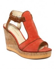 Put some spring in your step. Enzo Angiolini puts the latest colorblocking trend to good use on these Gesso wedge sandals.