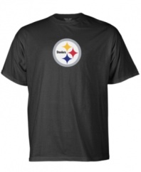 Cheer on the Steelers to another Super Bowl win in this logo T shirt from Reebok. (Clearance)