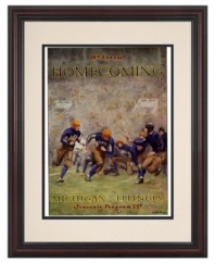 Make football history part of your home with a framed and restored program cover from the 1927 Michigan-Illinois game. The Illini pulled out all the stops at their 18th annual homecoming event, outscoring the Wolverines 14-0.