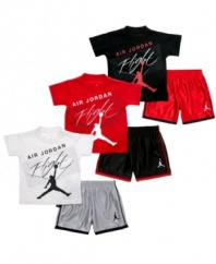 The sky is the limit for his athletic look with these Nike Jordan sets.