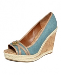 Have a summer fling with the romantic Lark wedges by Ivanka Trump. With plenty of cork and espadrille trim, they're perfect for pairing with flirty skirts.