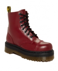 Add an explosion of toughness to your look. Crafted in rich leather, the Crazy Bomb 2 boots by Dr. Martens feature a durable lug sole on a bold platform.