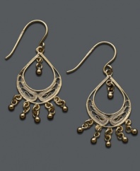 Fashionable in filigree. Step up your evening attire with Giani Bernini's intricate drop earrings. Crafted in 24k gold over sterling silver. Approximate drop: 1-1/2 inches.