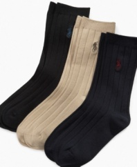 Don't forget the feet! This 3 pack of socks from Ralph Lauren combines affordability and quality and comes in great classic colors.