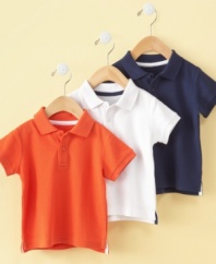 Pop his collar for added cool in this polo-styled shirt from First Impressions.
