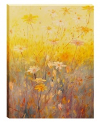 Forever spring. Pretty white and yellow daisies form a field of sunshine in Corner of the Garden. The blossoms wrap unframed canvas for a clean, contemporary finish.