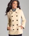 A defined waistline creates a feminine silhouette on Style&co.'s classic pea coat! (Clearance)