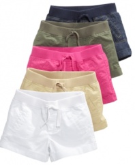 Build the basics. Get her ready for warm-weather fun with these versatile shorts with knit waistband from So Jenni.