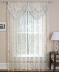 Sheer and stylish, the Kenya waterfall valance takes you on a safari of style. An allover zebra print drapes beautifully and makes an eye-catching accent alone or layered. Use two or three valances together for a dramatic effect. Unlined.