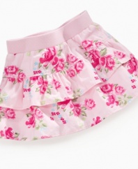 Ring around the rosy. She'll be able to run and play in style in this skirt with shorts underneath from So Jenni.